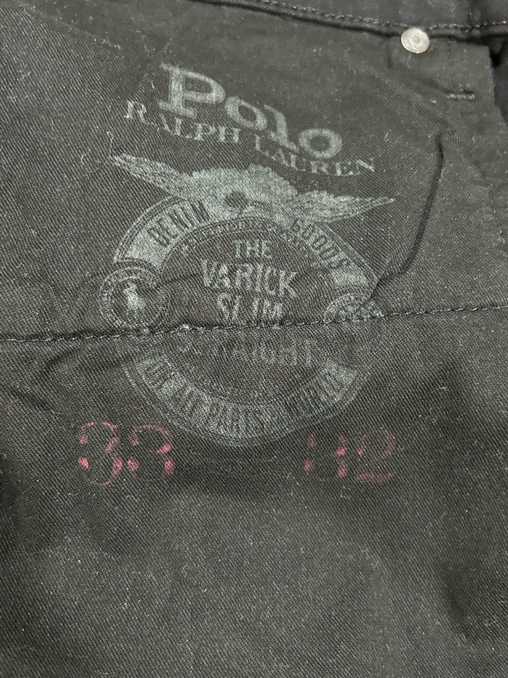 POLO RALPH LAUREN VARICK SLIM STRAIGHT JEANS BLACK 33x32 - Picture 8 of 15